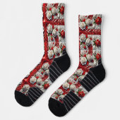 Athletic Crew Sock mit englischen Rose Socken (Links)