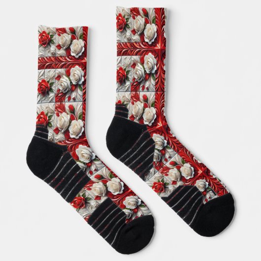 Athletic Crew Sock mit englischen Rose Socken (Rechts)