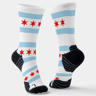 Athletic Crew Sock mit Fahne von Chicago, USA Socken