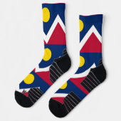 Athletic Crew Sock mit Fahne von Denver City, USA Socken (Links)