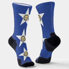 Athletic Crew Sock mit Fahne von Houston, USA. Socken