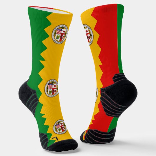 Athletic Crew Sock mit Fahne von Los Angeles, USA Socken (Gewinkelt)