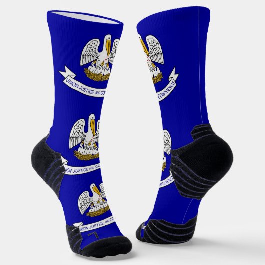 Athletic Crew Sock mit Fahne von Louisiana, USA Socken (Gewinkelt)