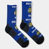Athletic Crew Sock mit Fahne von Wisconsin, USA Socken (Rechts)