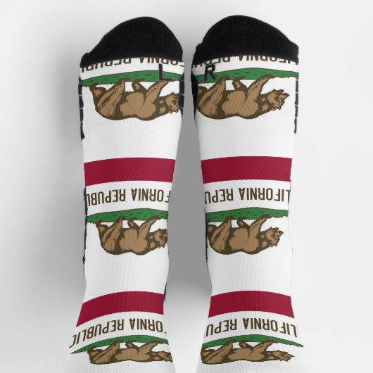 Athletic Crew Sock mit Flagge von Kalifornien, USA Socken (Oben)
