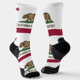 Athletic Crew Sock mit Flagge von Kalifornien, USA Socken