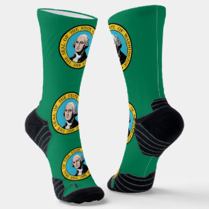 Athletic Crew Sock mit Flagge von Washington, USA Socken