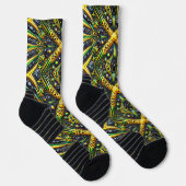 Athletic Crew Sock mit jamaikanischen Farben Socken (Rechts)