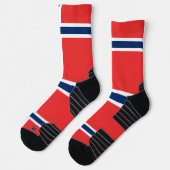 Athletic Crew Sock mit norwegischer Flagge Socken (Links)