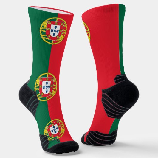 Athletic Crew Sock mit portugiesischer Flagge Socken (Gewinkelt)