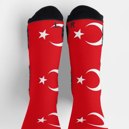 Athletic Crew Sock mit türkischer Flagge Socken (Oben)