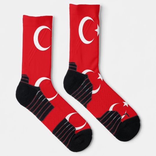 Athletic Crew Sock mit türkischer Flagge Socken (Rechts)