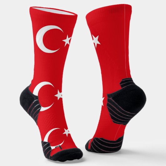 Athletic Crew Sock mit türkischer Flagge Socken (Gewinkelt)
