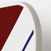 Athletic Deep Red Navy Blue White Racing Streifen Pickleball Schläger (Linke Seite)