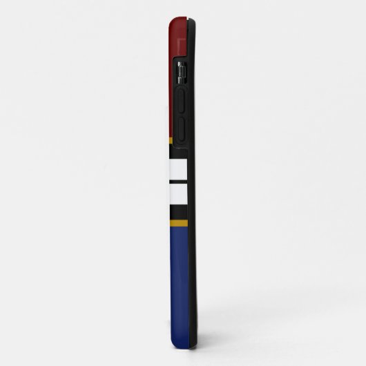 Athletic Deep Red Schwarz-weiß Navy Racing Stripes Case-Mate iPhone Hülle (Hinten/Links)