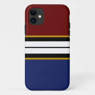 Athletic Deep Red Schwarz-weiß Navy Racing Stripes Case-Mate iPhone Hülle