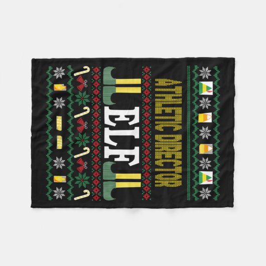 Athletic Director Elf Funny Christmas Gift  Fleecedecke (Vorderseite (Horizontal))