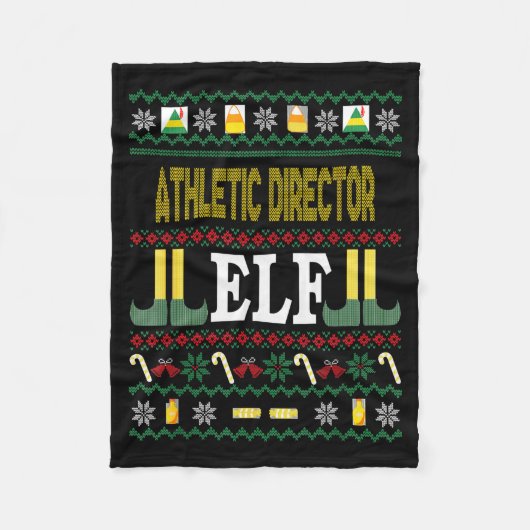 Athletic Director Elf Funny Christmas Gift Fleecedecke (Vorderseite)