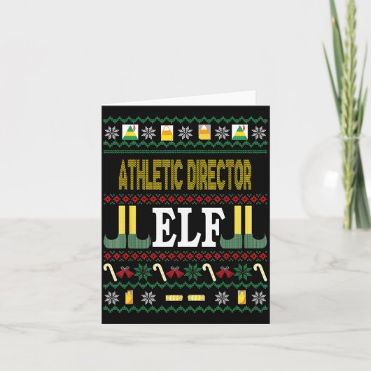 Athletic Director Elf Funny Christmas Gift  Karte (Vorderseite)
