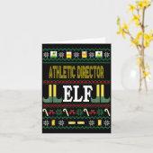 Athletic Director Elf Funny Christmas Gift  Karte (Gelbe Blume)