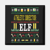 Athletic Director Elf Funny Christmas Gift  Magnet (Vorne)