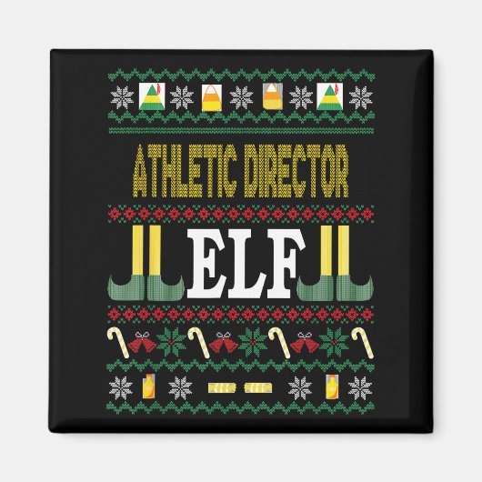 Athletic Director Elf Funny Christmas Gift Magnet (Vorne)