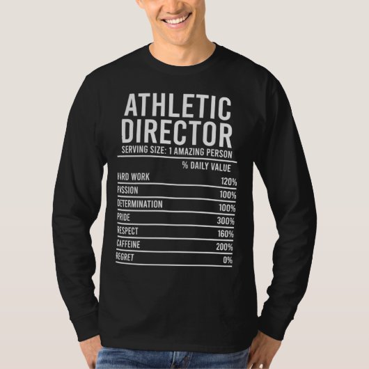 Athletic Director Nutrition Facts Athletic Directo T-Shirt (Vorderseite)