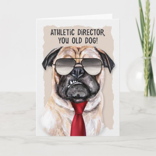 Athletic Director Retirement Funny Dog Red Necktie Karte (Vorderseite)