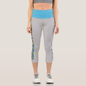 Athletic Floral Strip Yoga Pants Capri Leggings (Vorderseite)