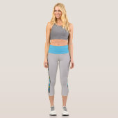 Athletic Floral Strip Yoga Pants Capri Leggings (Vorderseite)