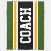 Athletic Forest Green Black COACH Racing Stripes Fleecedecke (Vorderseite)