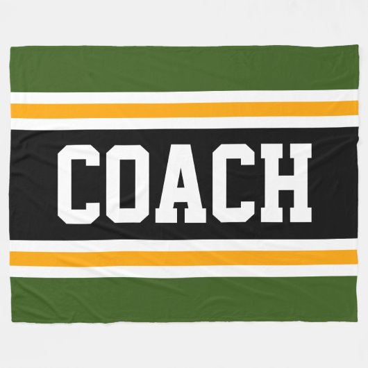Athletic Forest Green Black COACH Racing Stripes Fleecedecke (Vorderseite (Horizontal))