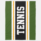 Athletic Forest Green Yellow Black TENNIS Streifen Fleecedecke (Vorderseite)