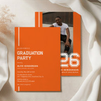 Athletic Foto Graduation Party Orange