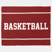 Athletic Fun BASKETBALL Text Streifen auf Tiefrot