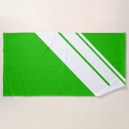 Athletic Fun Tropical Green White Racing Streifen Strandtuch