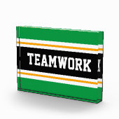 Athletic Green Schwarz-weiß TEAMWORK Stripes Fotoblock (Rechts)