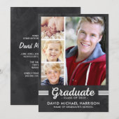 Athletic Multi-Foto Graduation Party Einladung (Vorne/Hinten)