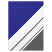 Athletic Navy Blue Grau White Sleant Racing Stripe Tischdecke (Vorderseite)