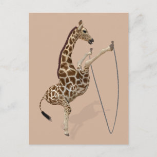 Athletic Rope Jumping Giraffe Postkarte