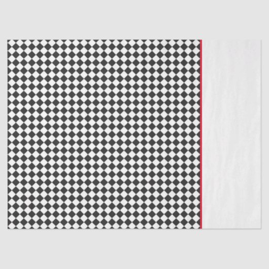 Athletic Schachbrett Pattern Sportteam Farben Rot Seidenpapier (Vorderseite)