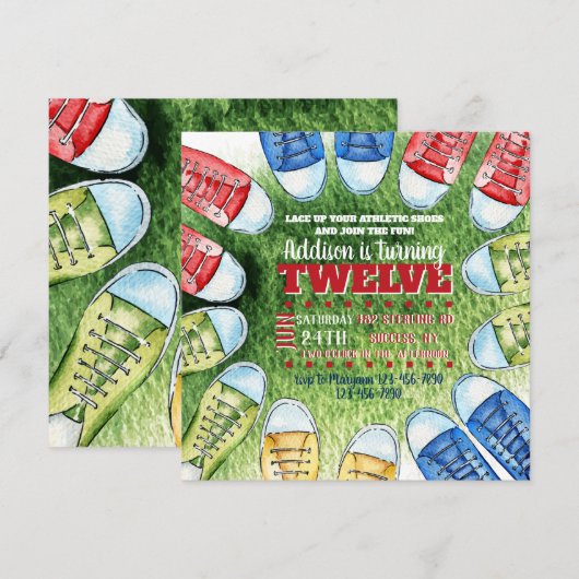 Athletic Shoes Square Einladung (Vorne/Hinten)