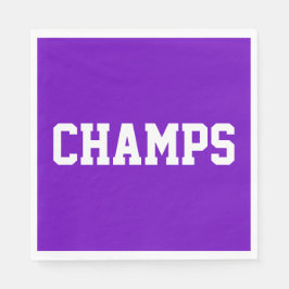 Athletic Sporty Bright Purple CHAMPS White Text  Serviette