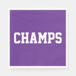 Athletic Sporty Royal Purple CHAMPS White Text  Serviette