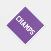 Athletic Sporty Royal Purple CHAMPS White Text Serviette (Ecke)