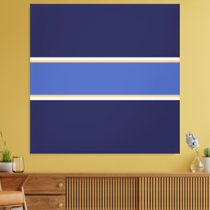 Athletic Sporty Two Tone Navy Blaue Streifen Leinwanddruck