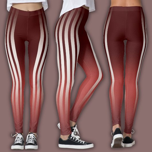 Athletic Stripe | Burgunderrot Leggings