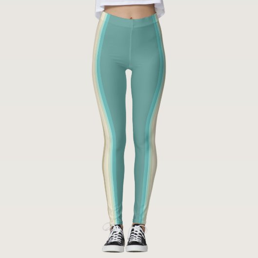 Athletic Stripe Pattern | Dual Tone Leggings (Vorderseite)