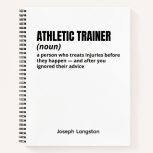 Athletic Trainer Büro Humor Definition Notebook Notizblock