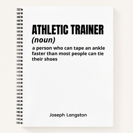 Athletic Trainer - Funny Definition Journal Notizblock (Vorderseite)